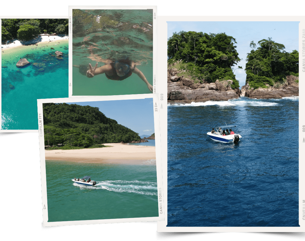 Passeio de lancha na Ilha das Couves em Ubatuba